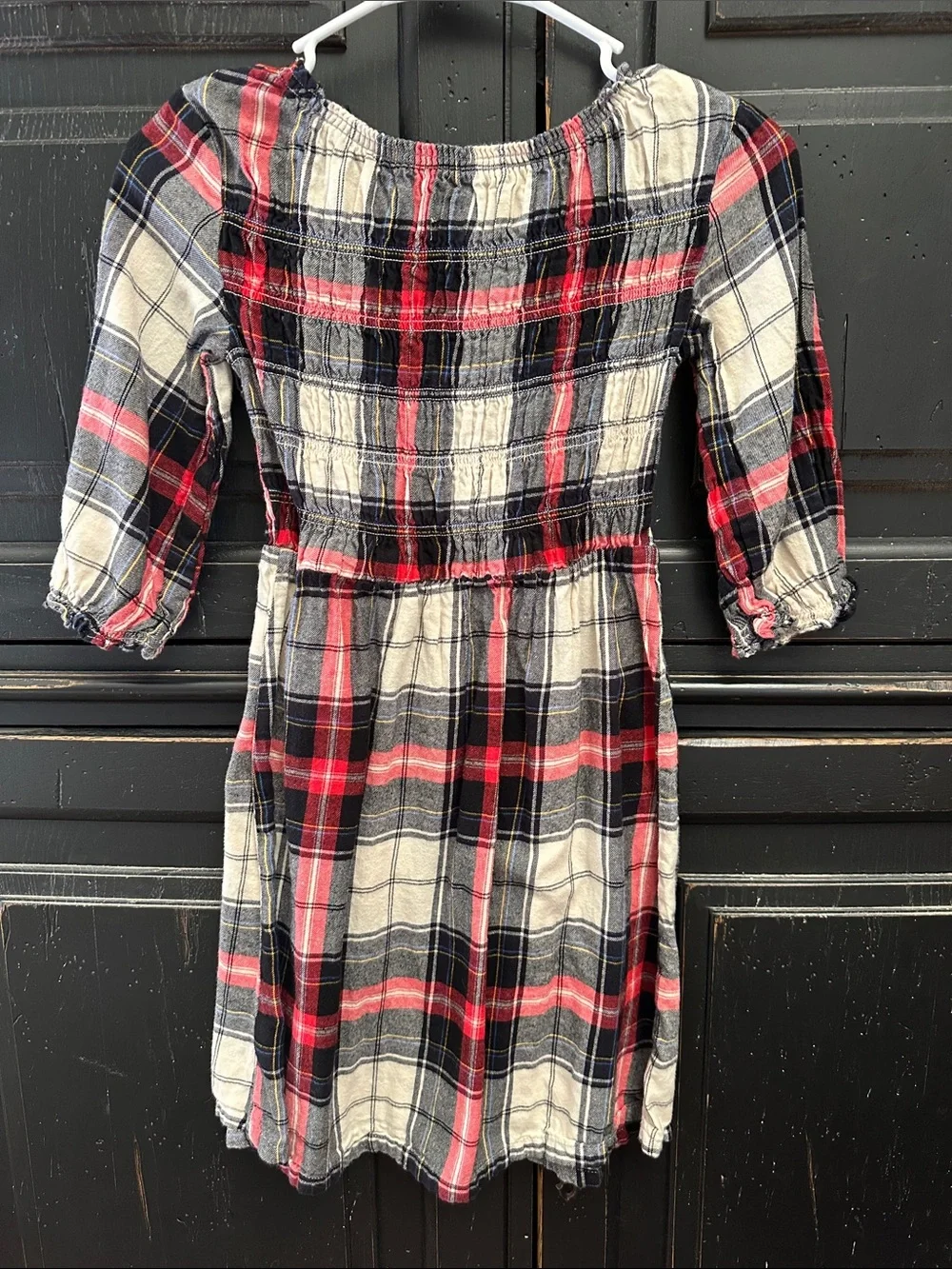 Old Navy Girls' Plaid Dress - Red, Navy & Cream, Large